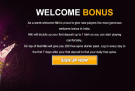 Welcome Bonus Details